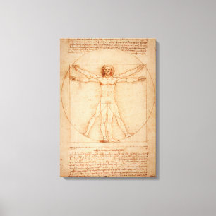 Homme de Vitruvian de toile par Leonardo da Vinci