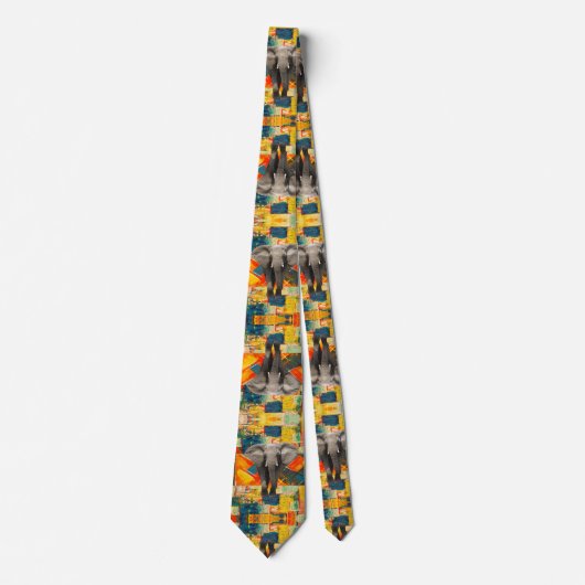 Homme Designer Cravate Colorful Elephant (Devant)