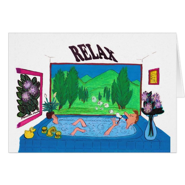 Homme détendant dans les bulles de soufflement (Devant horizontal)