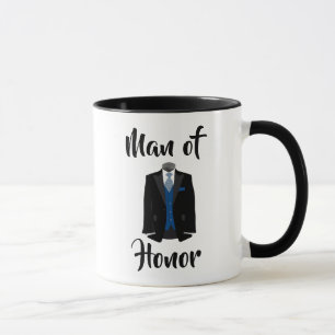 Homme d'honneur Blue Tuxedo Mariage de café Mug