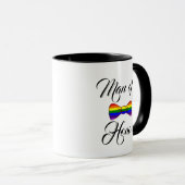 Homme d'honneur Rainbow Bow Cravate café Mug (Devant droit)