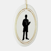 Homme Docteur Silhouette Ornement de Noël (Droite)