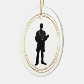 Homme Docteur Silhouette Ornement de Noël (Gauche)