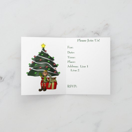 Homme Elf Tree Noël Fête de Noël Invitation (Intérieur)