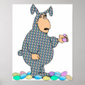 Homme en lapin de Pâques affiche (Devant)