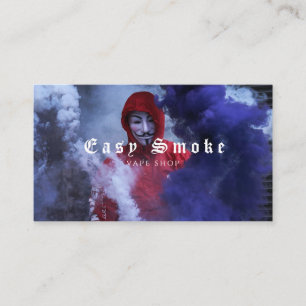 Homme en Masque Fumée Vape Boutique Carte de visit