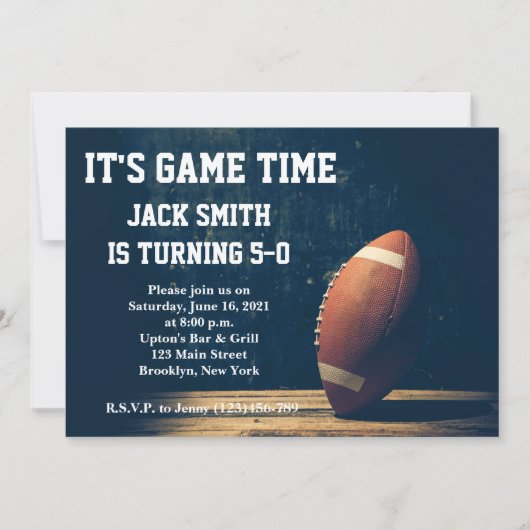 Homme Football Custom Anniversaire Invitation (Devant)