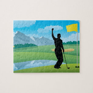 Homme Golfer Design Jigsaw Puzzle Puzzle