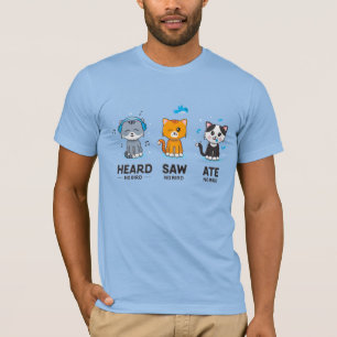 Homme Heard Saw Ate No Bird / T-Shirt bleu