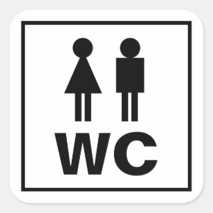Homme icône WC wc autocollant pour toilettes