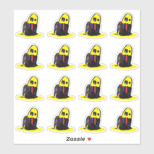 Homme Jaune Funky - Stickers Vinyle Coupé Sur Mesu (Feuille)