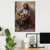 Homme Jouant Guitare Poster Art Print Wall Art (Bureau à domicile)
