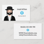 Homme juif Carte de visite (Devant / Derrière)