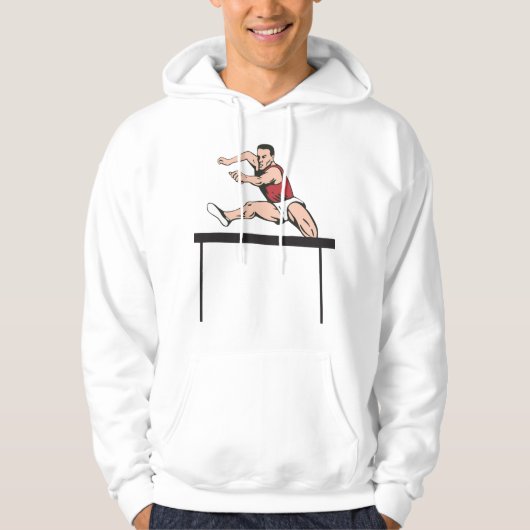 Homme Jumping Hurdles Sweat - shirt à capuche d'at (Devant)