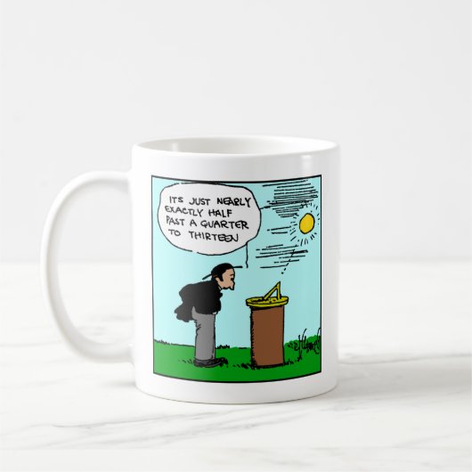 Homme lisant une tasse de cadran solaire (art de (Gauche)