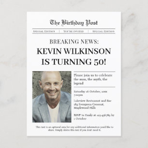 Homme, Mythe, Légende Journal Invitation Anniversa