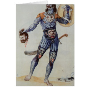 Homme Pictish tenant une tête humaine