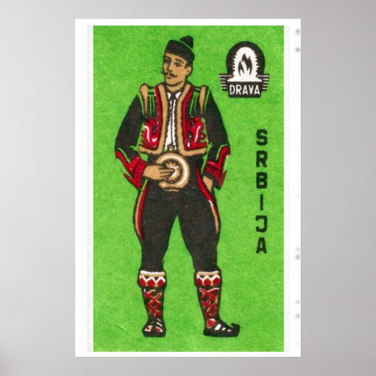 Homme serbe - Impression boîte d'allumettes - Art (Devant)
