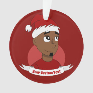 Homme souriant Caricature de Noël Ornement