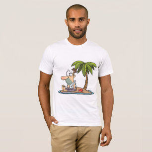 Homme sur un T-shirt d'hommes abandonnés d'île