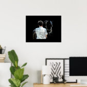 Homme tenant le cheval sombre Poster (Bureau à domicile)