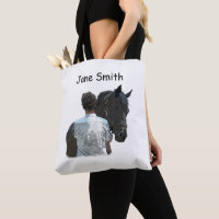 Homme tenant un cheval Sac fourre-tout léger