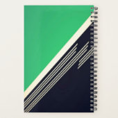 Homme vert rétro abstrait rayures monogramme perso (Dos)