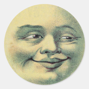 Homme vintage dans les autocollants de lune