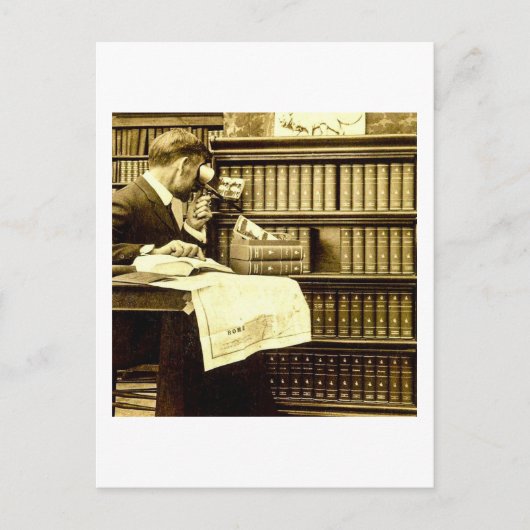 Homme Visualisation des cartes stéréo Vintage (Devant)