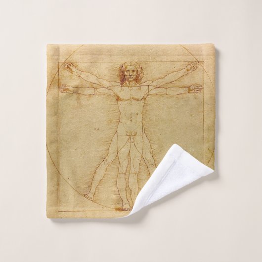 Homme vitruvien par Leonardo Da Vinci (Gant de toilette)
