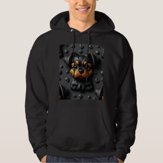 Homme XL Sweat à capuche noir Chien chiot