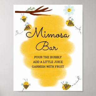 Hommel Baby Shower Mimosa Beer Teken Poster