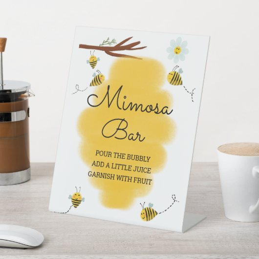 Hommel Baby Shower Mimosa Beer Teken Reclamebord Met Voetstuk (Insitu)