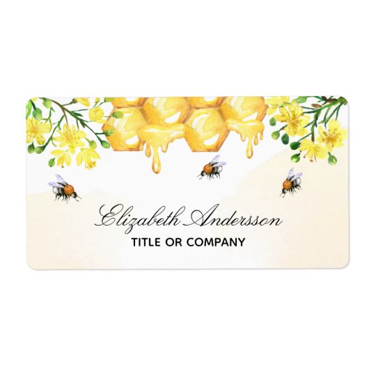Hommel honing gele bloem naam script etiket (Voorkant)