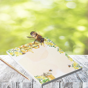Hommel honing gele bloemen naam bedrijf notitieblok