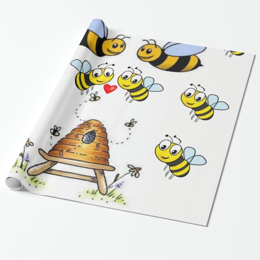 hommel kinderen inpakpapier cadeau (Uitgerold)