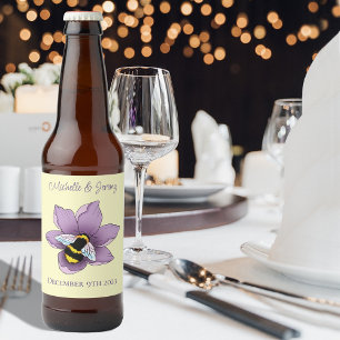 Hommel Lavendel Bloemen Geel Bier Etiket