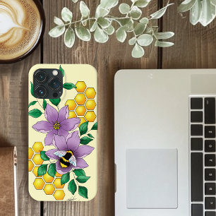 Hommel Lavendel Bloemen Geel iPhone 13 Pro Max Hoesje