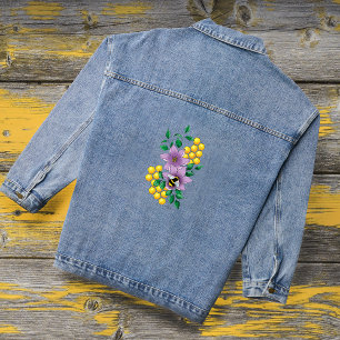 Hommel Lavendel Bloemen Geel Denim Jacket