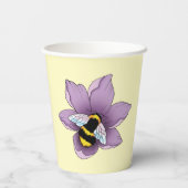 Hommel Lavendel Bloemen Geel Papieren Bekers (Achterkant)