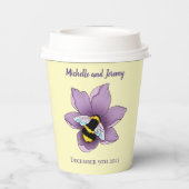 Hommel Lavendel Bloemen Geel Papieren Bekers (Achterkant)