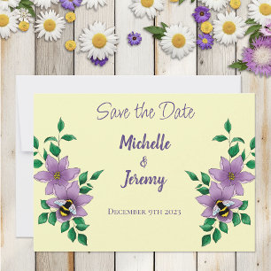 Hommel Lavendel Bloemen Geel Save The Date