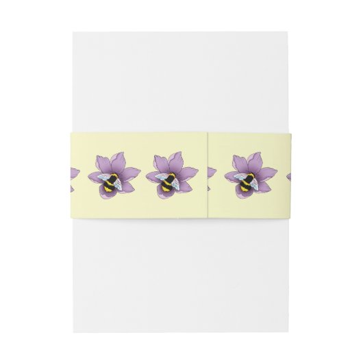 Hommel Lavendel Bloemen Geel Uitnodigingen Wikkel (Achterkant Voorbeeld)