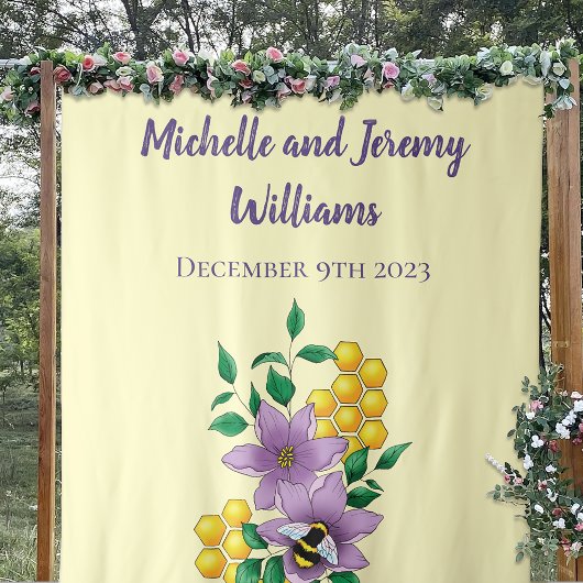 Hommel Lavendel Bloemen Geel Wandkleed