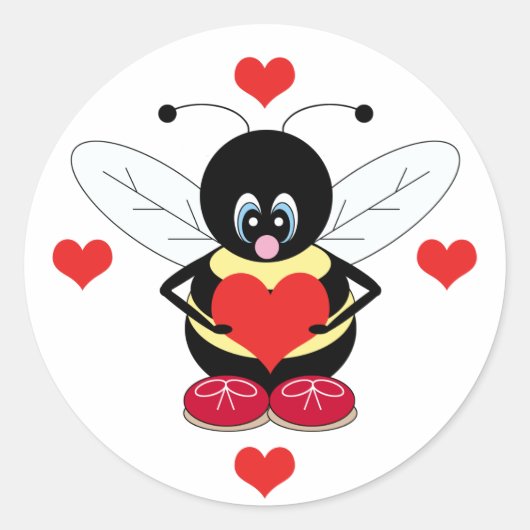 Hommel met harten Stickers (Voorkant)