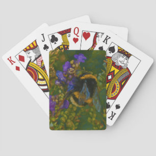 Hommel tussen Paarse bloemen Pokerkaarten