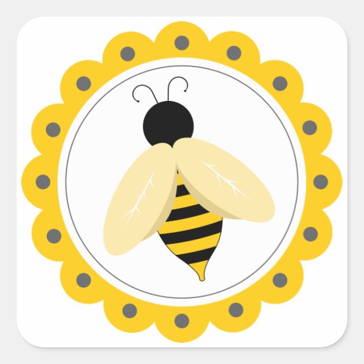 hommel vierkante sticker (Voorkant)