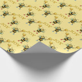 Hommels met hartpatroon wikkeling cadeaupapier (Hoek)