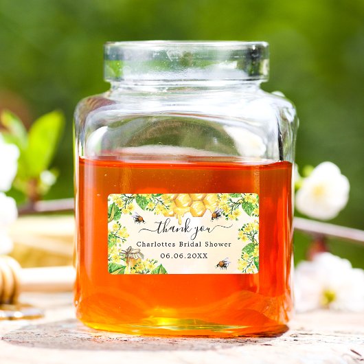 Hommeltje Bruidsbruiloft geel bloemstuk dank je Etiket