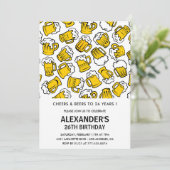 Hommes 26e anniversaire invitations Cheers et bièr (Debout devant)
